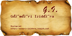 Gömöri Izidóra névjegykártya